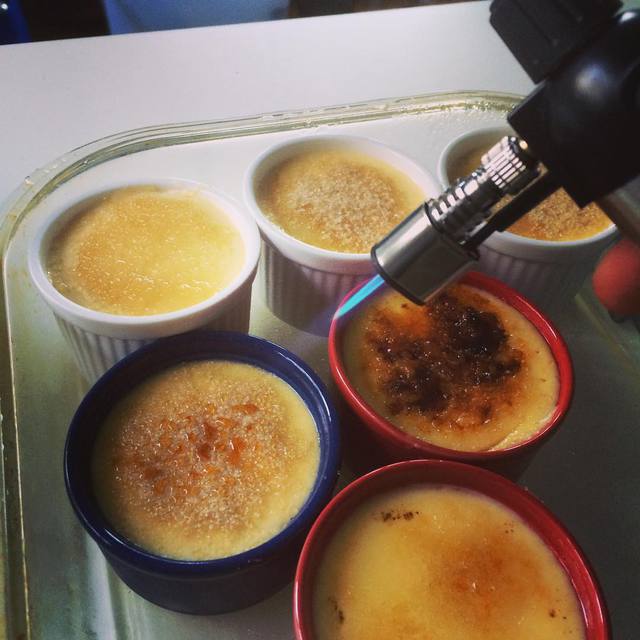 Making dessert and playing with fire - great combo! 🍰🔥😋 #cookingwithfire #dessert #blowtorch #cremebrûlée #365