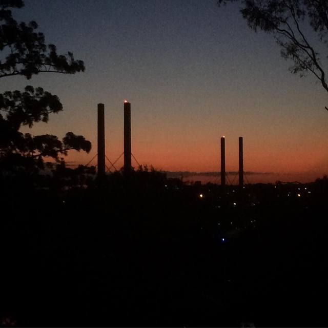 Green bridge sunset silhouette #365