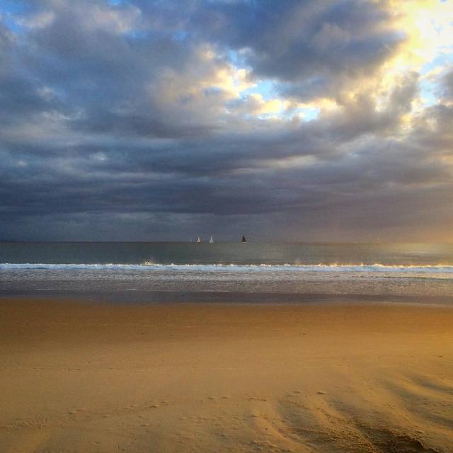 Morning sailing
#sail 
#sunrise
#morning
#beach
#surf
#sand
#clouds
#365